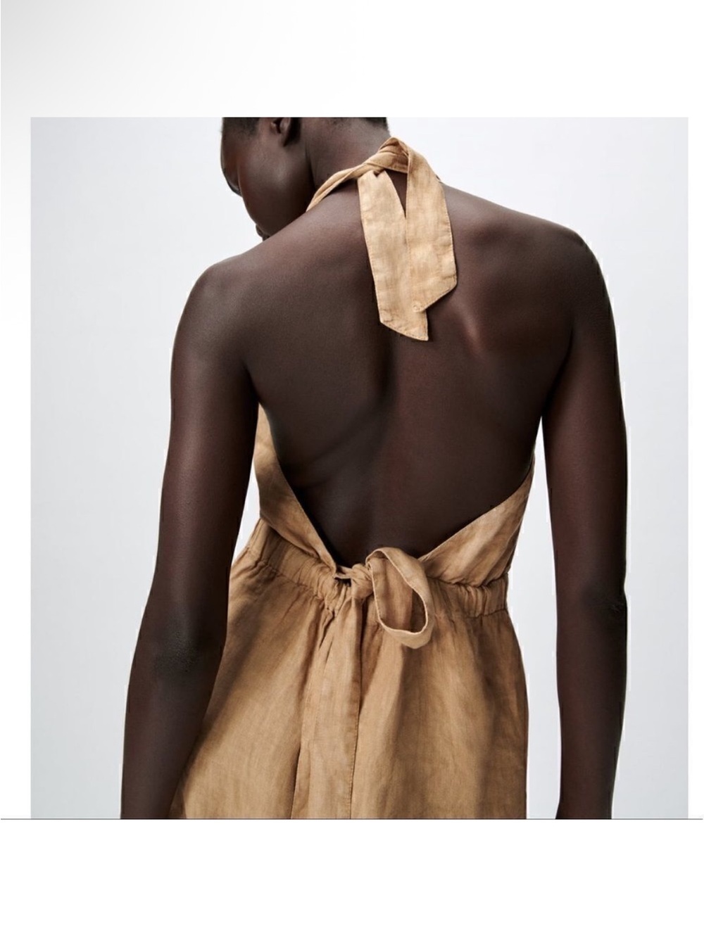 NWT Zara | Linen jumpsuit romper with bows